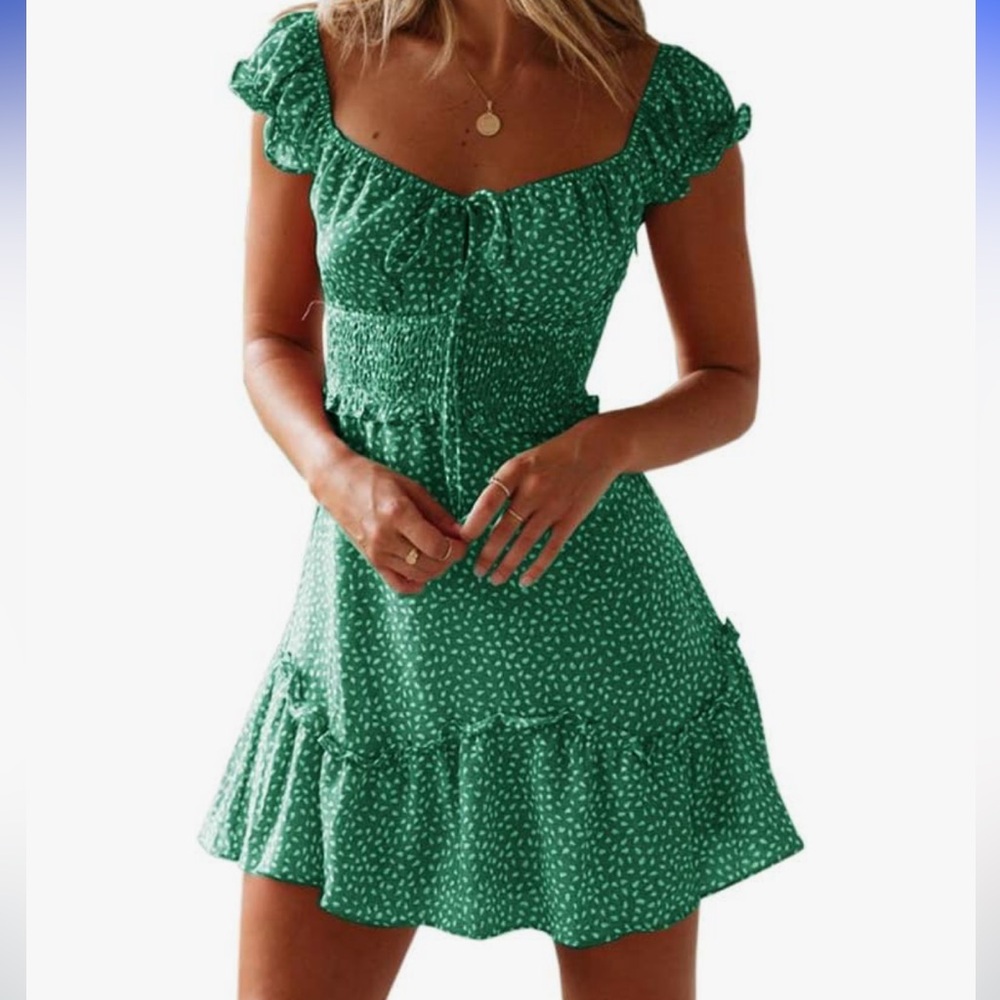 Green Floral Women's Dress